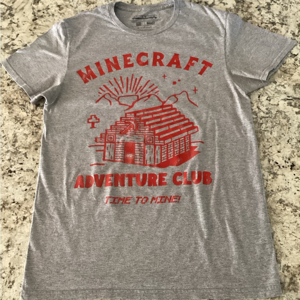Gray Minecraft Adventure Club T-Shirt